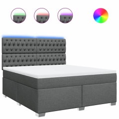 vidaXL Giroletto a Molle con Materasso Grigio Scuro 180x200 cm Tessuto