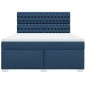 vidaXL Giroletto a Molle con Materasso Blu 180x200 cm in Tessuto