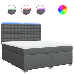 vidaXL Giroletto a Molle con Materasso Grigio Scuro 180x200 cm Tessuto