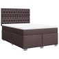 vidaXL Giroletto a Molle con Materasso Marrone Scuro 140x200cm Tessuto vidaXL Giroletto a Molle con Materasso Marrone Scuro 140x200cm Tessuto