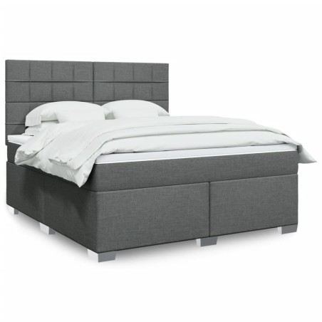 vidaXL Giroletto a Molle con Materasso Grigio Scuro 180x200 cm Tessuto