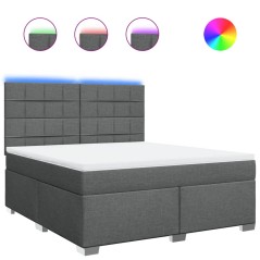 vidaXL Giroletto a Molle con Materasso Grigio Scuro 180x200 cm Tessuto