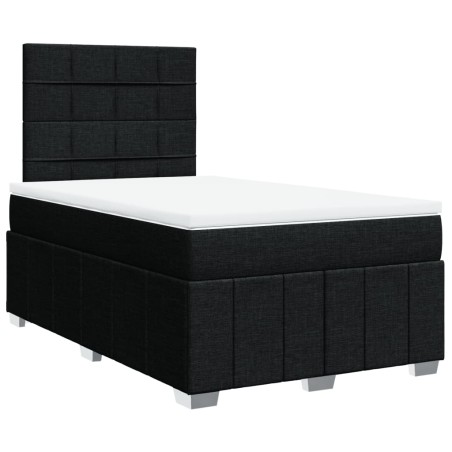 vidaXL Giroletto a Molle con Materasso Nero 120x200 cm in Tessuto