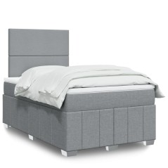 vidaXL Giroletto a Molle con Materasso Grigio Chiaro 120x200cm Tessuto