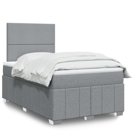 vidaXL Giroletto a Molle con Materasso Grigio Chiaro 120x200cm Tessuto