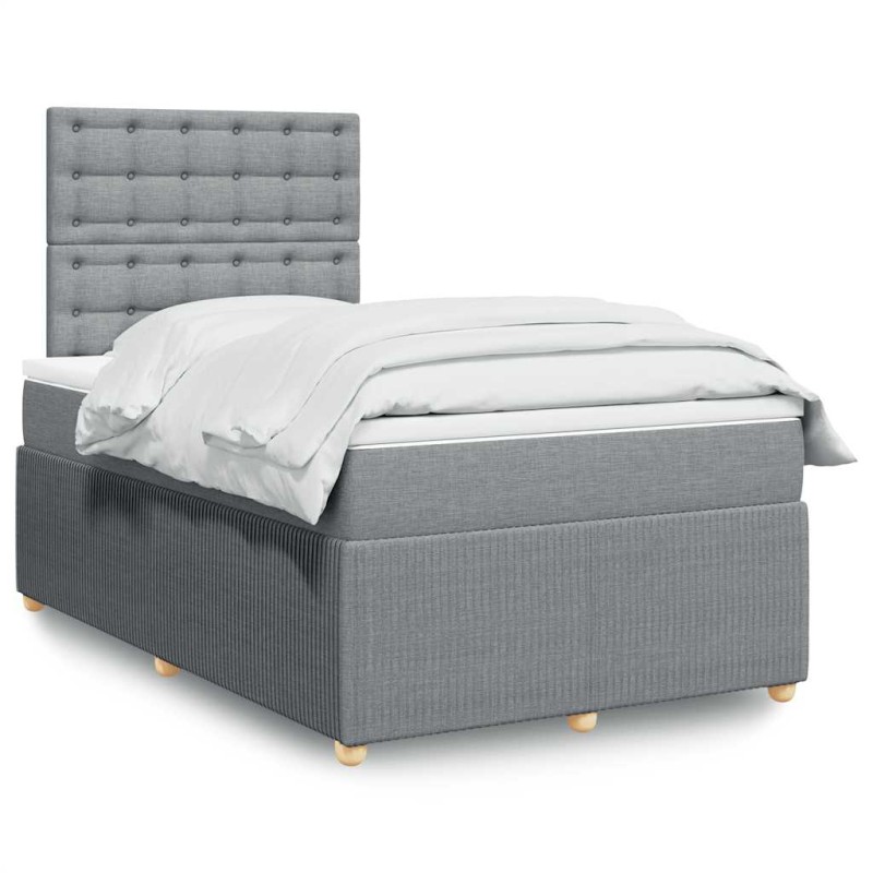 vidaXL Giroletto a Molle con Materasso Grigio Chiaro 120x190cm Tessuto vidaXL Giroletto a Molle con Materasso Grigio Chiaro 120x190cm Tessuto
