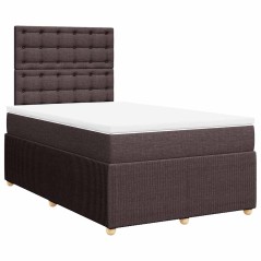 vidaXL Giroletto a Molle con Materasso Marrone Scuro 120x200cm Tessuto