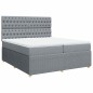 vidaXL Giroletto a Molle con Materasso Grigio Chiaro 200x200cm Tessuto