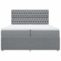 vidaXL Giroletto a Molle con Materasso Grigio Chiaro 200x200cm Tessuto
