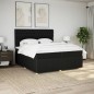 vidaXL Giroletto a Molle con Materasso Nero 200x200 cm in Tessuto vidaXL Giroletto a Molle con Materasso Nero 200x200 cm in Tessuto