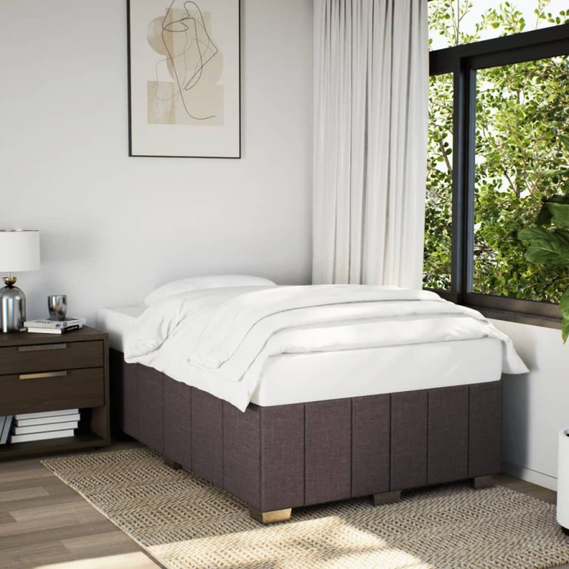 vidaXL Giroletto senza Materasso Marrone Scuro 120x200 cm Tessuto vidaXL Giroletto senza Materasso Marrone Scuro 120x200 cm Tessuto