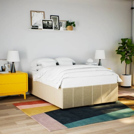 vidaXL Giroletto senza Materasso Crema 140x190 cm in Tessuto