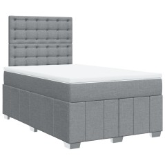 vidaXL Giroletto a Molle con Materasso Grigio Chiaro 120x200cm Tessuto