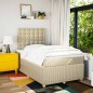 vidaXL Giroletto a Molle con Materasso Crema 120x190 cm in Tessuto vidaXL Giroletto a Molle con Materasso Crema 120x190 cm in Tessuto