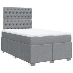 vidaXL Giroletto a Molle con Materasso Grigio Chiaro 120x200cm Tessuto