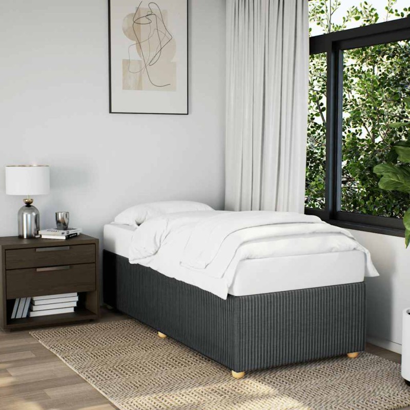 vidaXL Giroletto senza Materasso Grigio Scuro 80x200 cm Tessuto vidaXL Giroletto senza Materasso Grigio Scuro 80x200 cm Tessuto