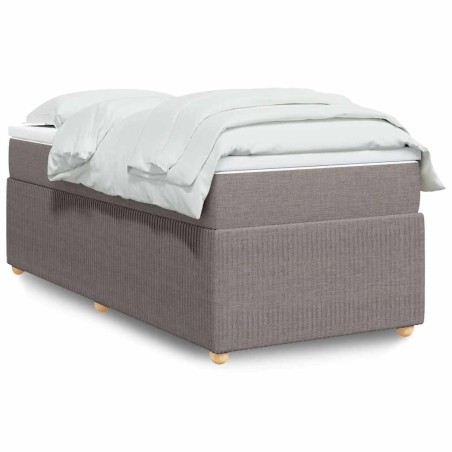vidaXL Giroletto a Molle con Materasso Tortora 90x200 cm inTessuto