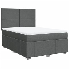 vidaXL Giroletto a Molle con Materasso Grigio Scuro 160x200 cm Tessuto