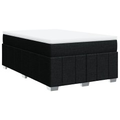 vidaXL Giroletto a Molle con Materasso Nero 120x200 cm in Tessuto