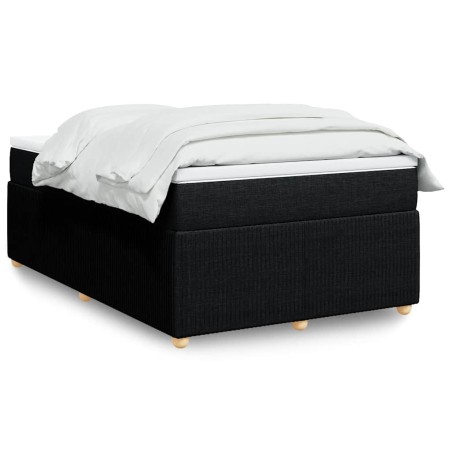 vidaXL Giroletto a Molle con Materasso Nero 120x200 cm in Tessuto