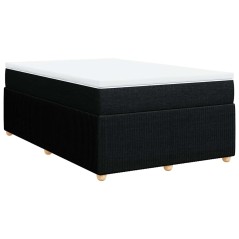 vidaXL Giroletto a Molle con Materasso Nero 120x200 cm in Tessuto