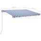 Tenda da Sole Retrattile Automatica con Pali 3x2,5m Blu Bianca Tenda da Sole Retrattile Automatica con Pali 3x2,5m Blu Bianca