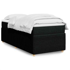 vidaXL Giroletto a Molle con Materasso Nero 90x200 cm in Tessuto