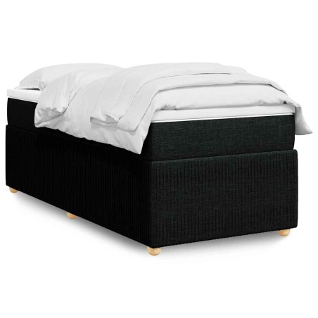 vidaXL Giroletto a Molle con Materasso Nero 90x200 cm in Tessuto