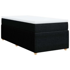 vidaXL Giroletto a Molle con Materasso Nero 90x200 cm in Tessuto