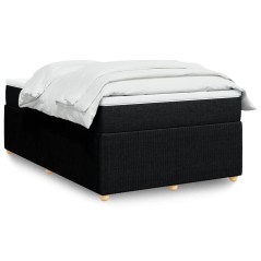vidaXL Giroletto a Molle con Materasso Nero 120x190 cm in Tessuto