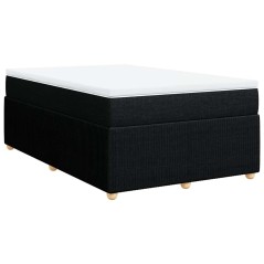 vidaXL Giroletto a Molle con Materasso Nero 120x190 cm in Tessuto