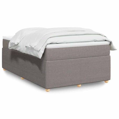 vidaXL Giroletto a Molle con Materasso Tortora 120x190 cm in Tessuto