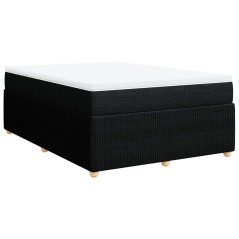 vidaXL Giroletto a Molle con Materasso Nero 160x200 cm in Tessuto