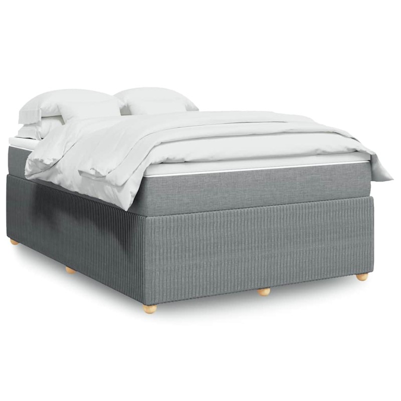 vidaXL Giroletto a Molle con Materasso Grigio Chiaro 160x200cm Tessuto vidaXL Giroletto a Molle con Materasso Grigio Chiaro 160x200cm Tessuto