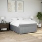 vidaXL Giroletto a Molle con Materasso Grigio Chiaro 160x200cm Tessuto vidaXL Giroletto a Molle con Materasso Grigio Chiaro 160x200cm Tessuto
