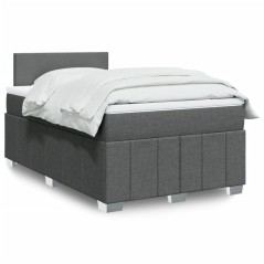 vidaXL Giroletto a Molle con Materasso Grigio Scuro 120x200 cm Tessuto