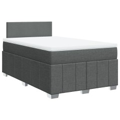 vidaXL Giroletto a Molle con Materasso Grigio Scuro 120x200 cm Tessuto