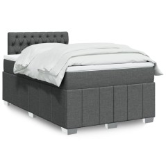 vidaXL Giroletto a Molle con Materasso Grigio Scuro 120x200 cm Tessuto