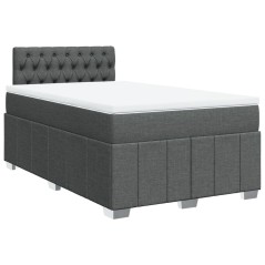 vidaXL Giroletto a Molle con Materasso Grigio Scuro 120x200 cm Tessuto