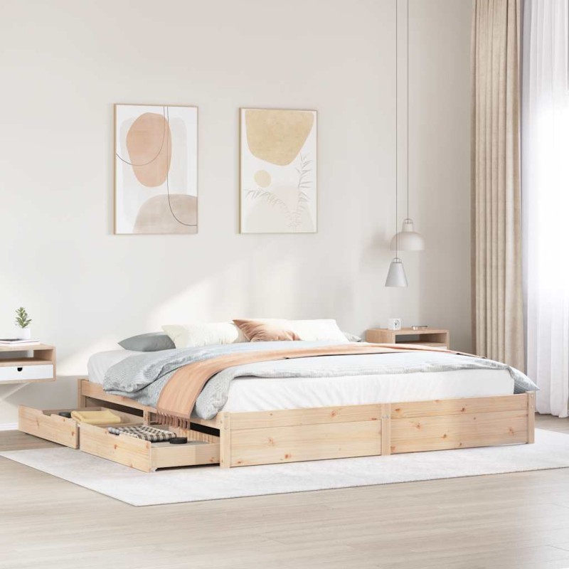 vidaXL Letto senza Materasso 180x200 cm in Legno Massello di Pino vidaXL Letto senza Materasso 180x200 cm in Legno Massello di Pino