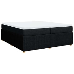 vidaXL Giroletto a Molle con Materasso Nero 200x200 cm in Tessuto