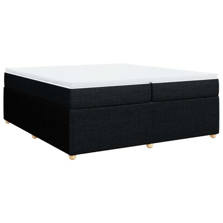 vidaXL Giroletto a Molle con Materasso Nero 200x200 cm in Tessuto