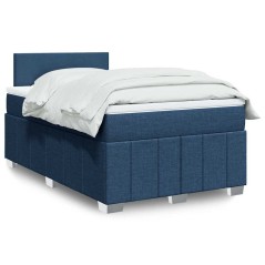 vidaXL Giroletto a Molle con Materasso Blu 120x200 cm in Tessuto