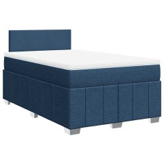 vidaXL Giroletto a Molle con Materasso Blu 120x200 cm in Tessuto