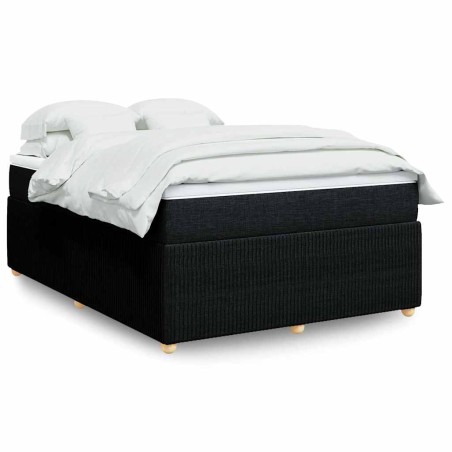 vidaXL Giroletto a Molle con Materasso Nero 140x200 cm in Tessuto