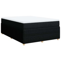 vidaXL Giroletto a Molle con Materasso Nero 140x200 cm in Tessuto