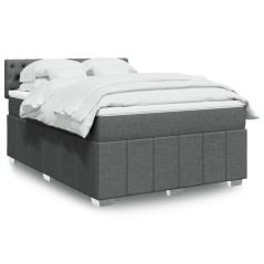 vidaXL Giroletto a Molle con Materasso Grigio Scuro 160x200 cm Tessuto