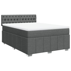 vidaXL Giroletto a Molle con Materasso Grigio Scuro 160x200 cm Tessuto