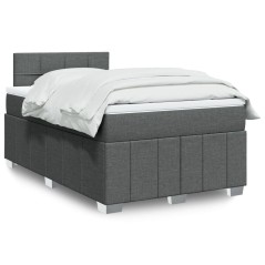 vidaXL Giroletto a Molle con Materasso Grigio Scuro 120x200 cm Tessuto