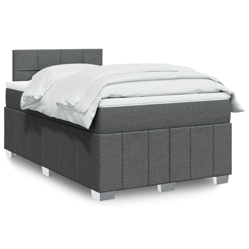 vidaXL Giroletto a Molle con Materasso Grigio Scuro 120x200 cm Tessuto vidaXL Giroletto a Molle con Materasso Grigio Scuro 120x200 cm Tessuto